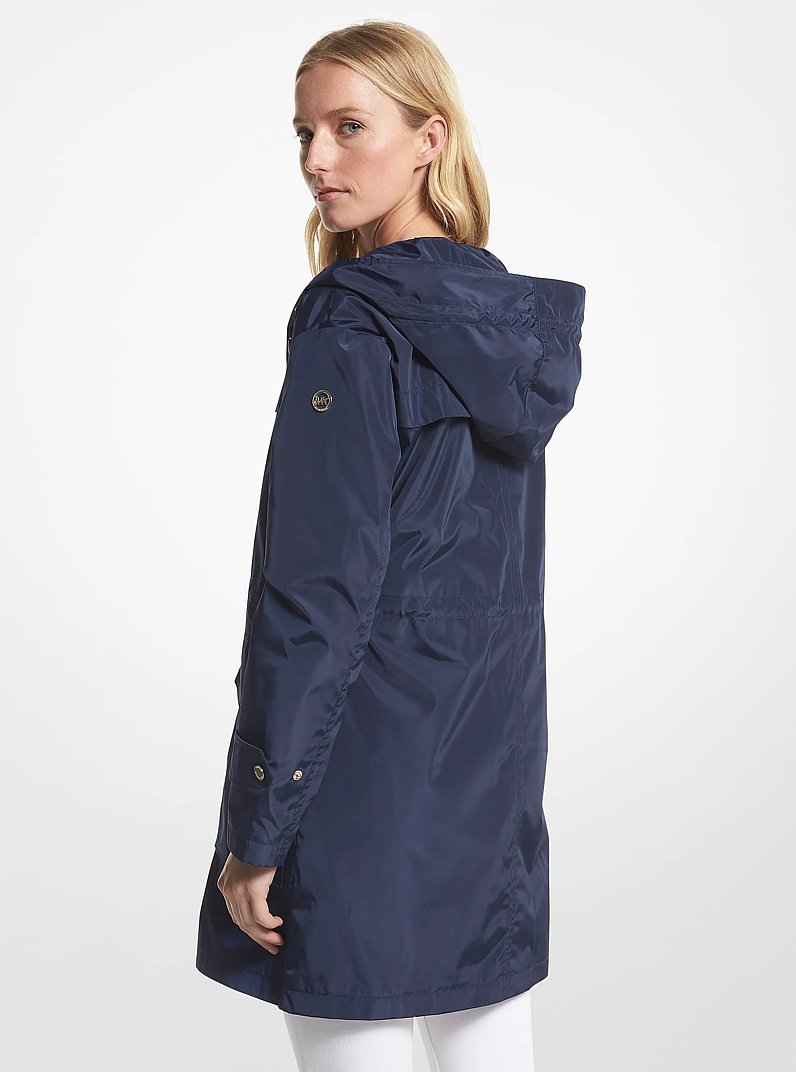 Woven Hooded Raincoat in MIDNIGHT BLUE | Michael Kors