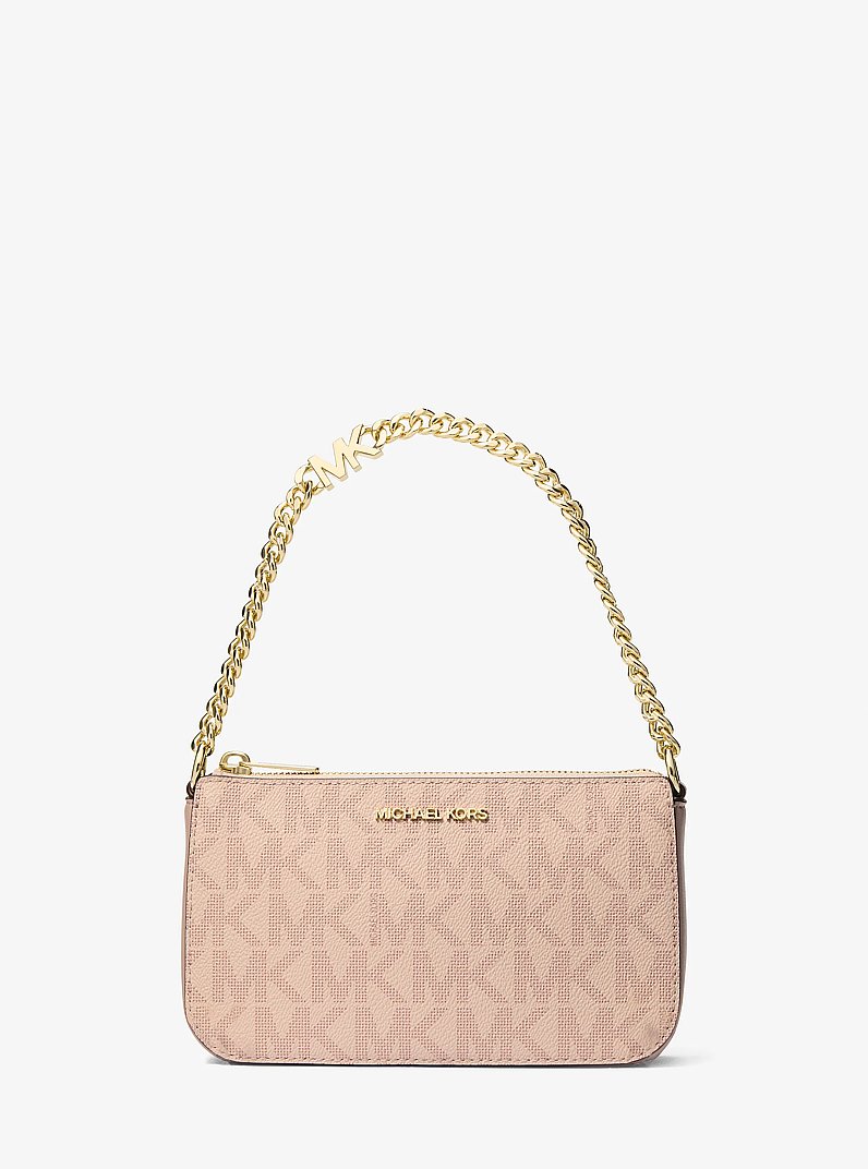 Jet Set Small Signature Logo Chain Pochette in BALLET | Michael Kors