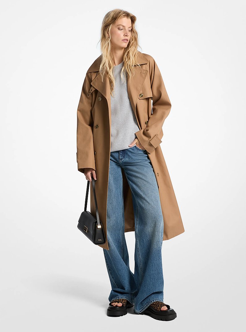 Trench doppiopetto oversize in cotone