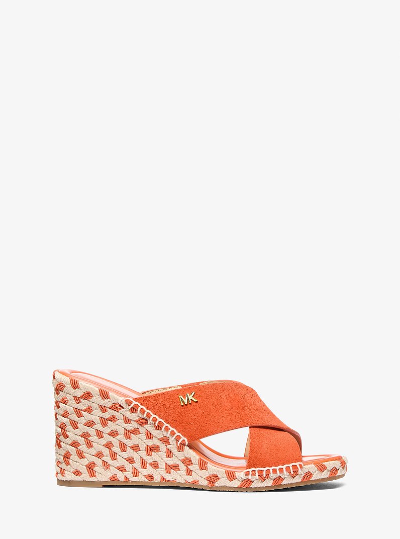 Kenzie Suede Wedge Sandal in MIMOSA | Michael Kors