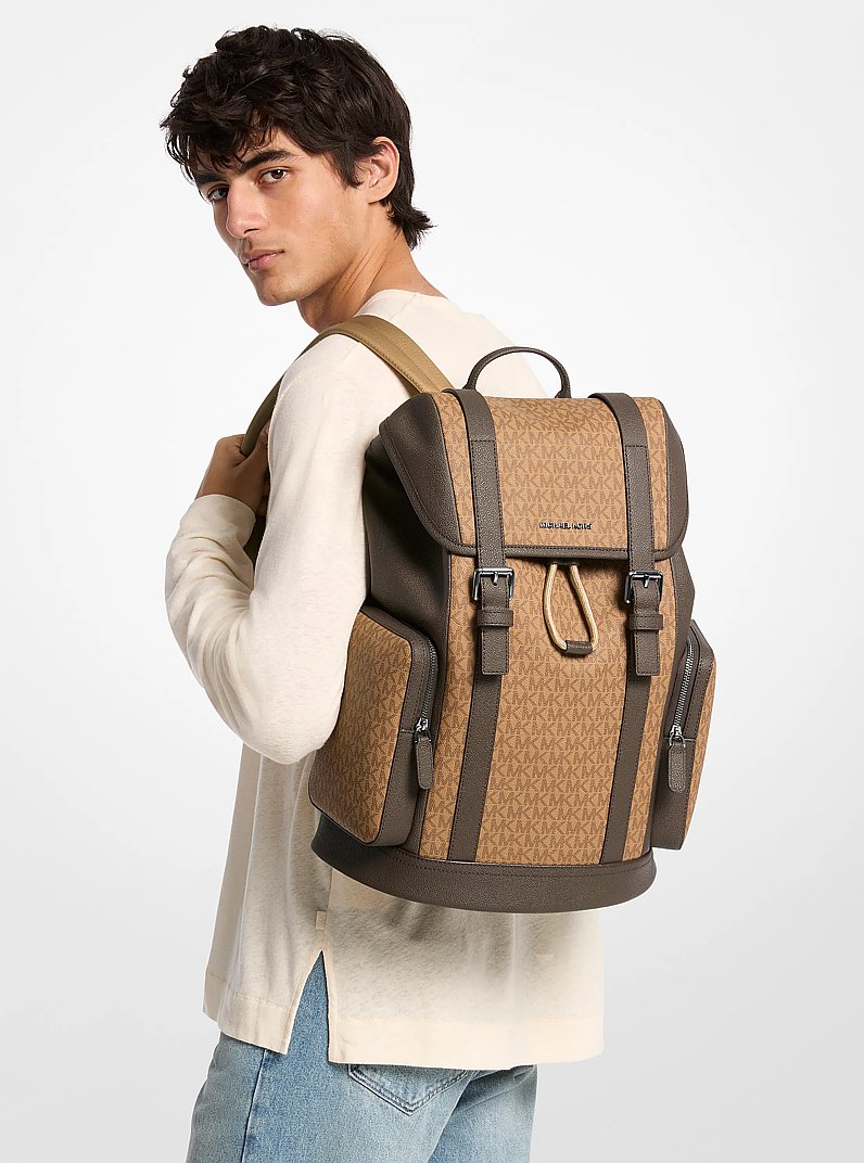 Hudson Signature Logo Backpack in HUSK | Michael Kors