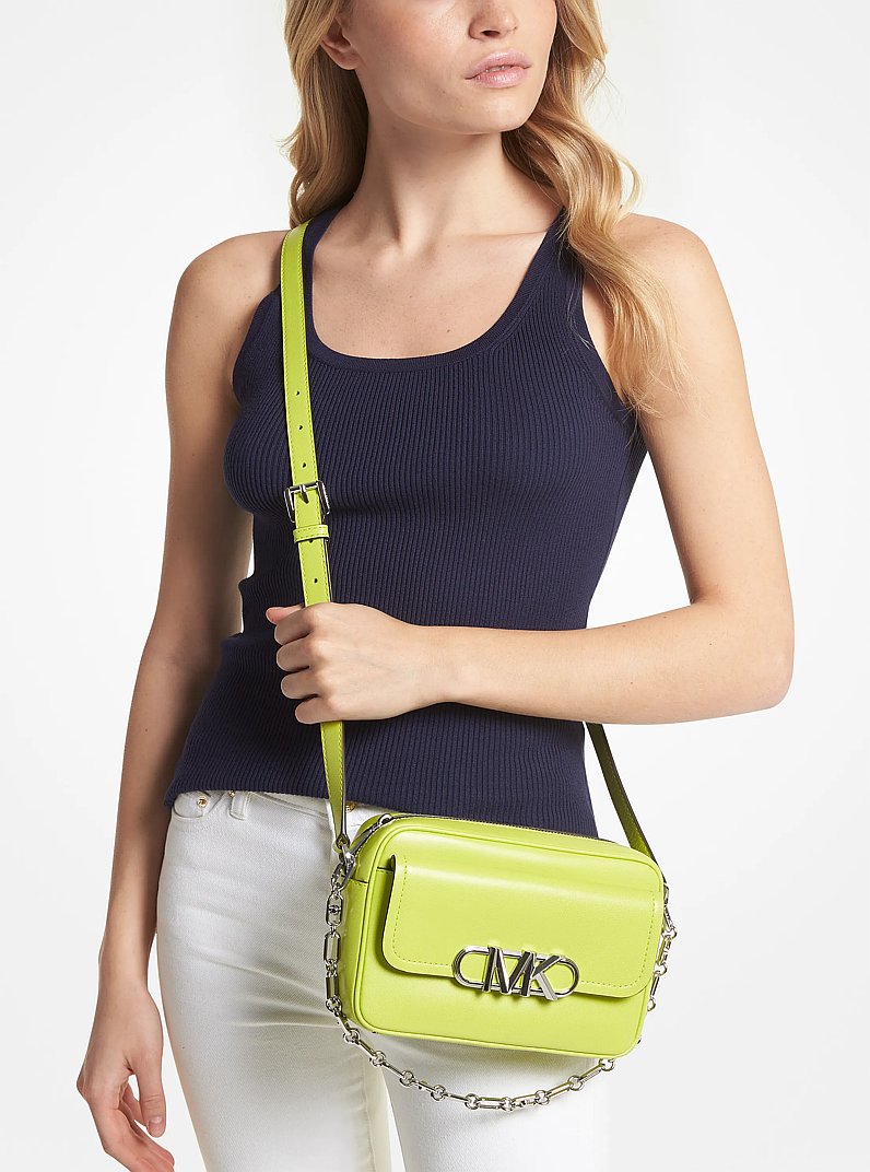 Parker Medium Leather Crossbody Bag in BRT LIMEADE | Michael Kors