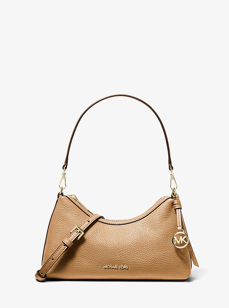 Sammy Small Pebbled Leather Convertible Crossbody Bag in CAMEL | Michael Kors
