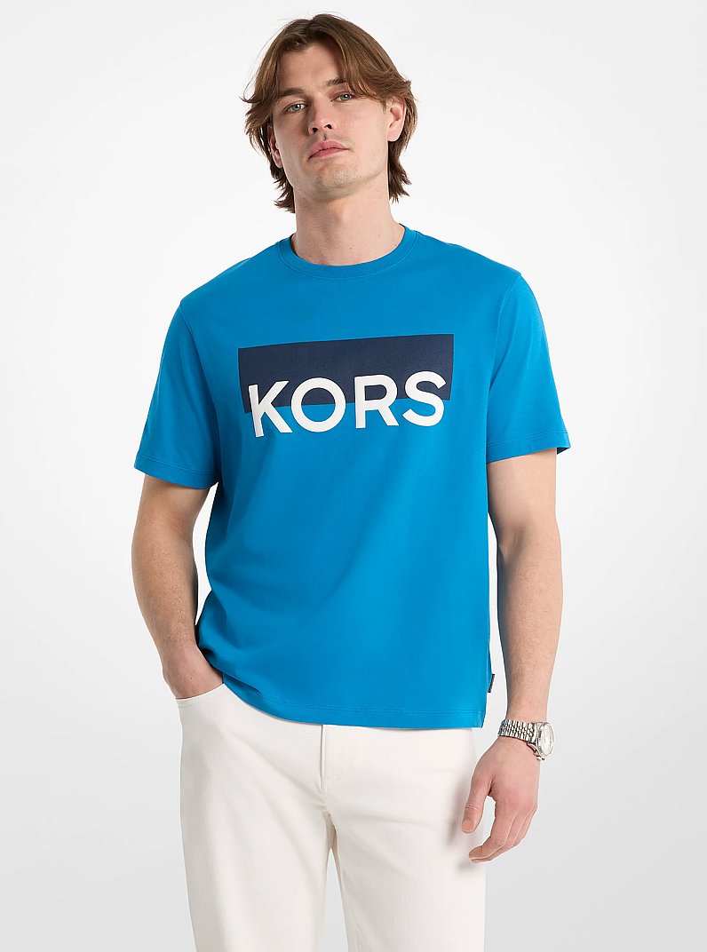 Color-Block Kors Cotton T-Shirt in TURQUOISE | Michael Kors