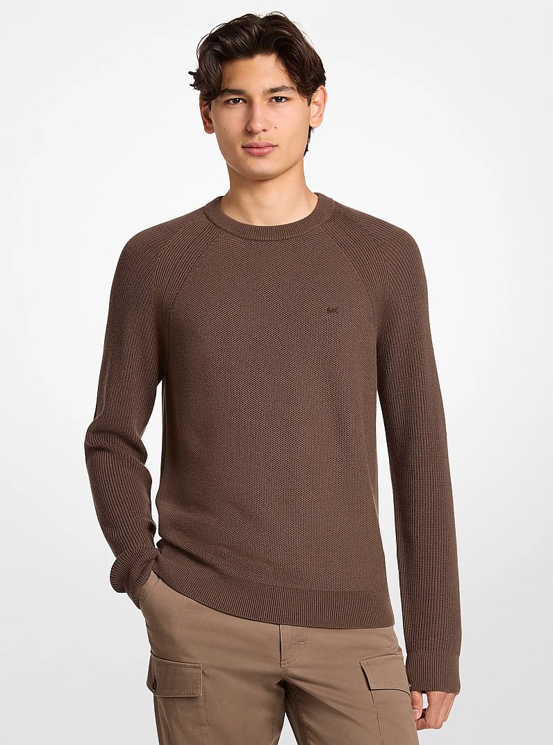 Wool Blend Crewneck Sweater in MUSHROOM | Michael Kors
