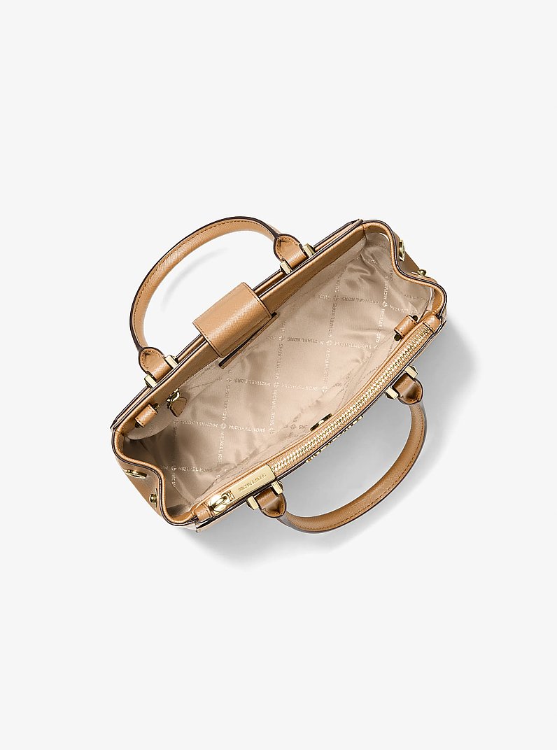 Borsa a mano Gibson piccola in pelle Saffiano in CAMMELLO | Michael Kors