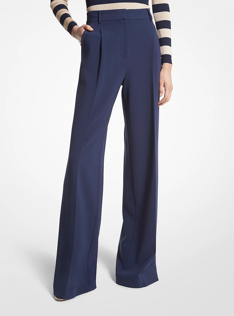 Crepe Wide-Leg Pants in MIDNIGHTBLUE | Michael Kors