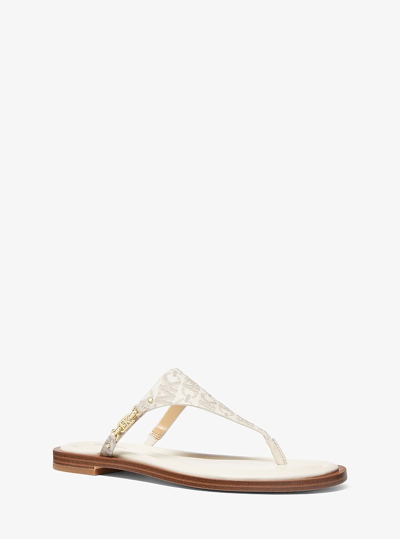 Daniella Empire Signature Logo Sandal in VANILLA | Michael Kors