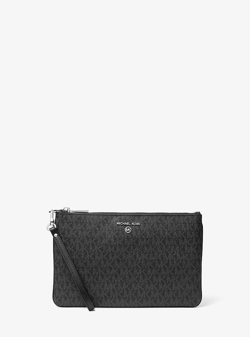 Large Logo Wristlet in BLACK | Michael Kors