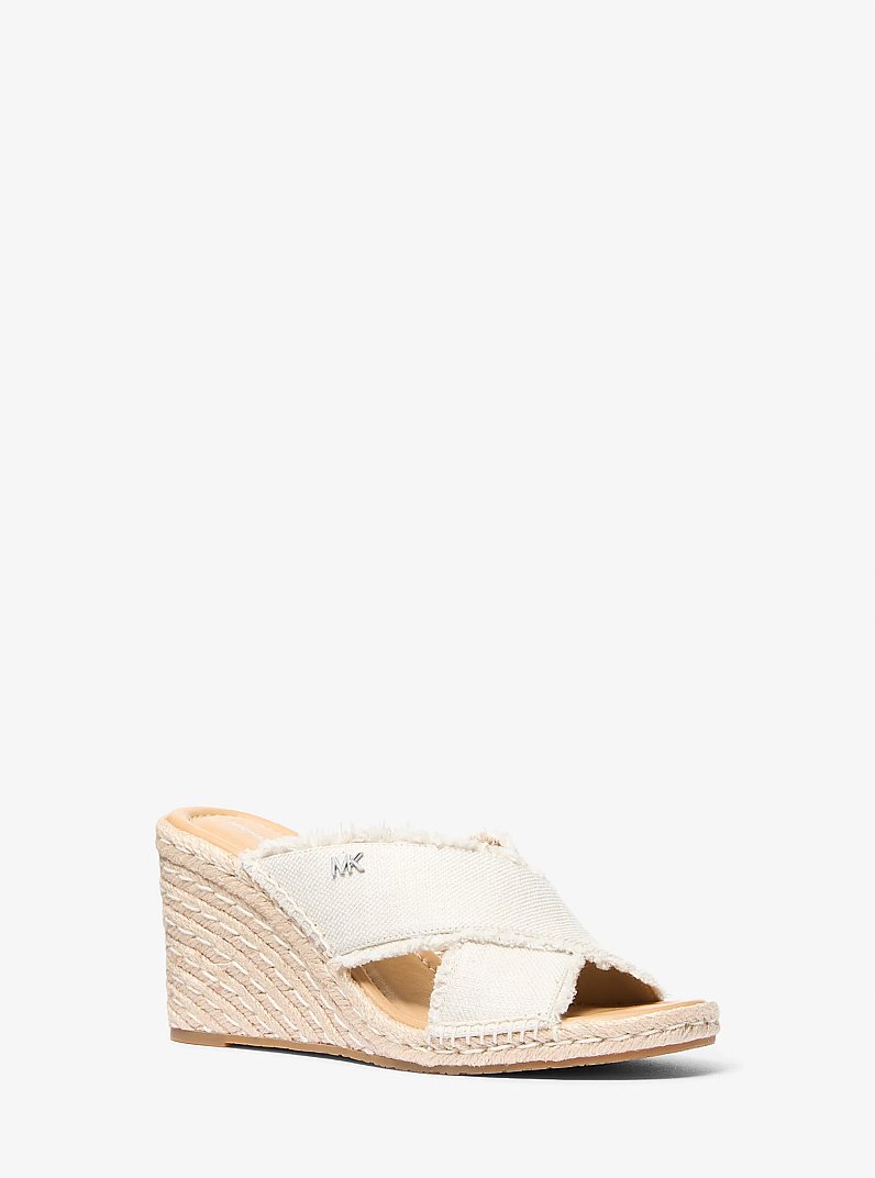 Wedge Kenzie aus ausgefranstem Canvas aus Leinenmischung in [3753] | Michael Kors