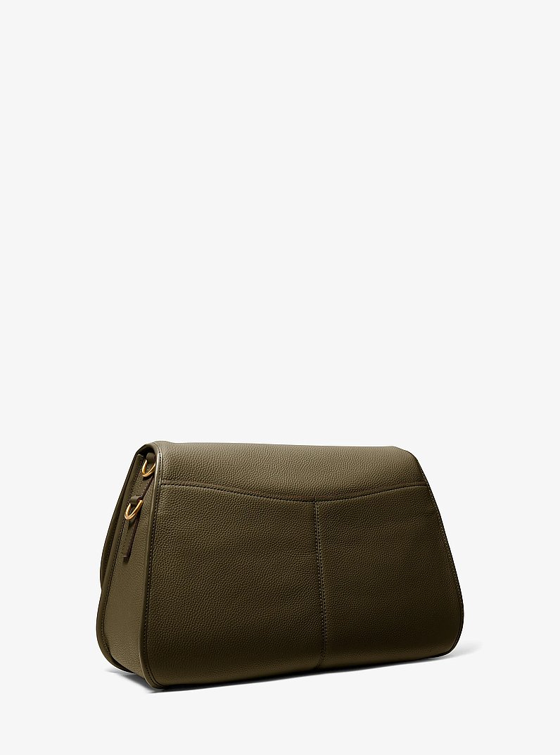 Holmes Extra-Large Pebbled Leather Convertible Messenger Bag in LODEN | Michael Kors
