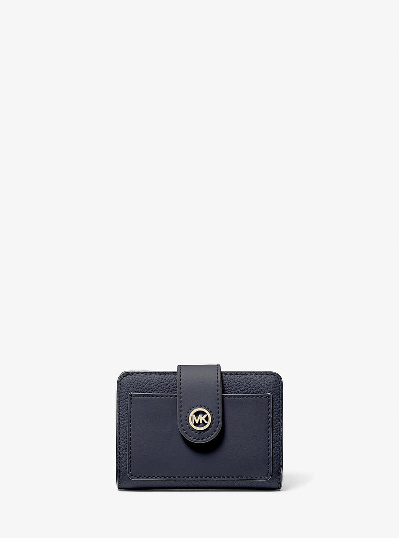Petit portefeuille Mercer en cuir in BLEU MARINE | Michael Kors