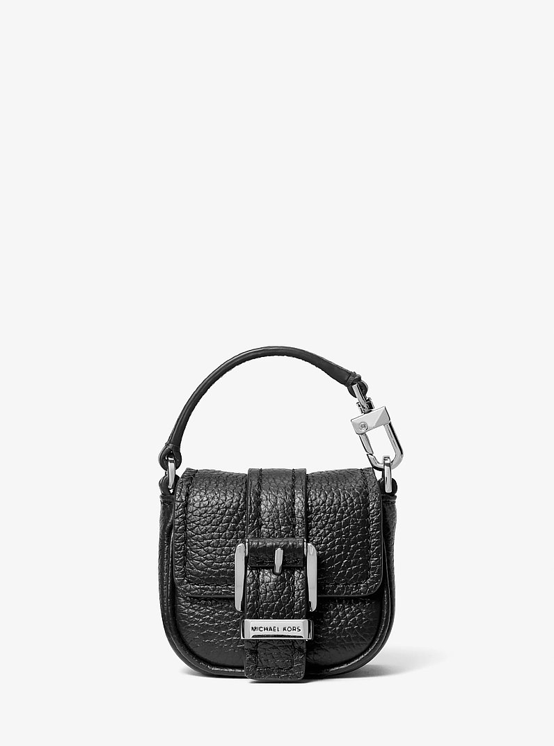 Zoe Pebbled Leather Airpod Case for Apple Airpods Pro&reg; in BLACK | Michael Kors