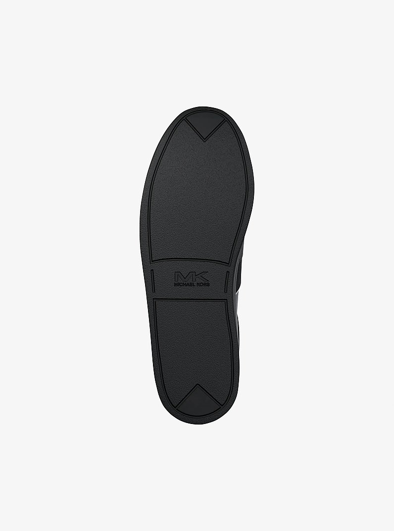 Brady Signature Logo and Leather Sneaker in BLACK/BLACK | Michael Kors