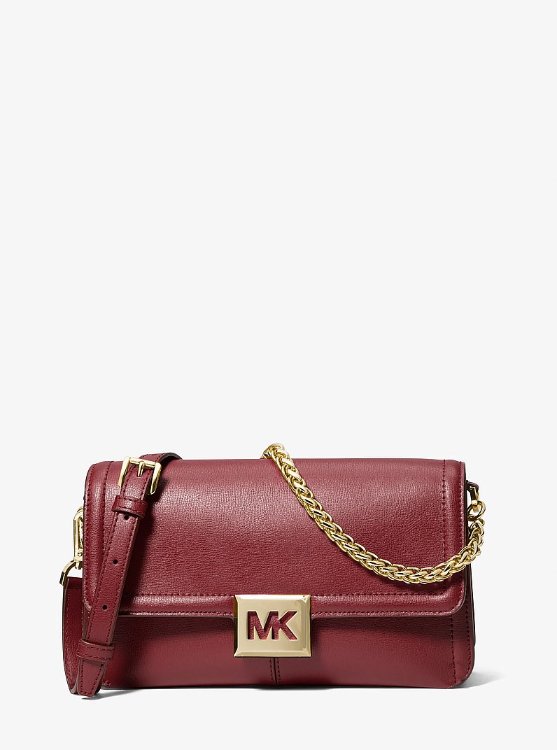 Sac &agrave; &eacute;paule Sonia de taille moyenne en cuir in CERISE FONC&Eacute; | Michael Kors