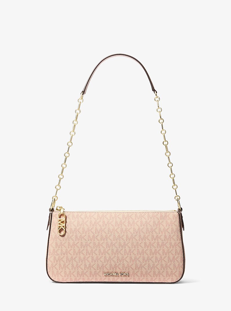Empire Medium Signature Logo Chain-Link Pochette in BALLET | Michael Kors