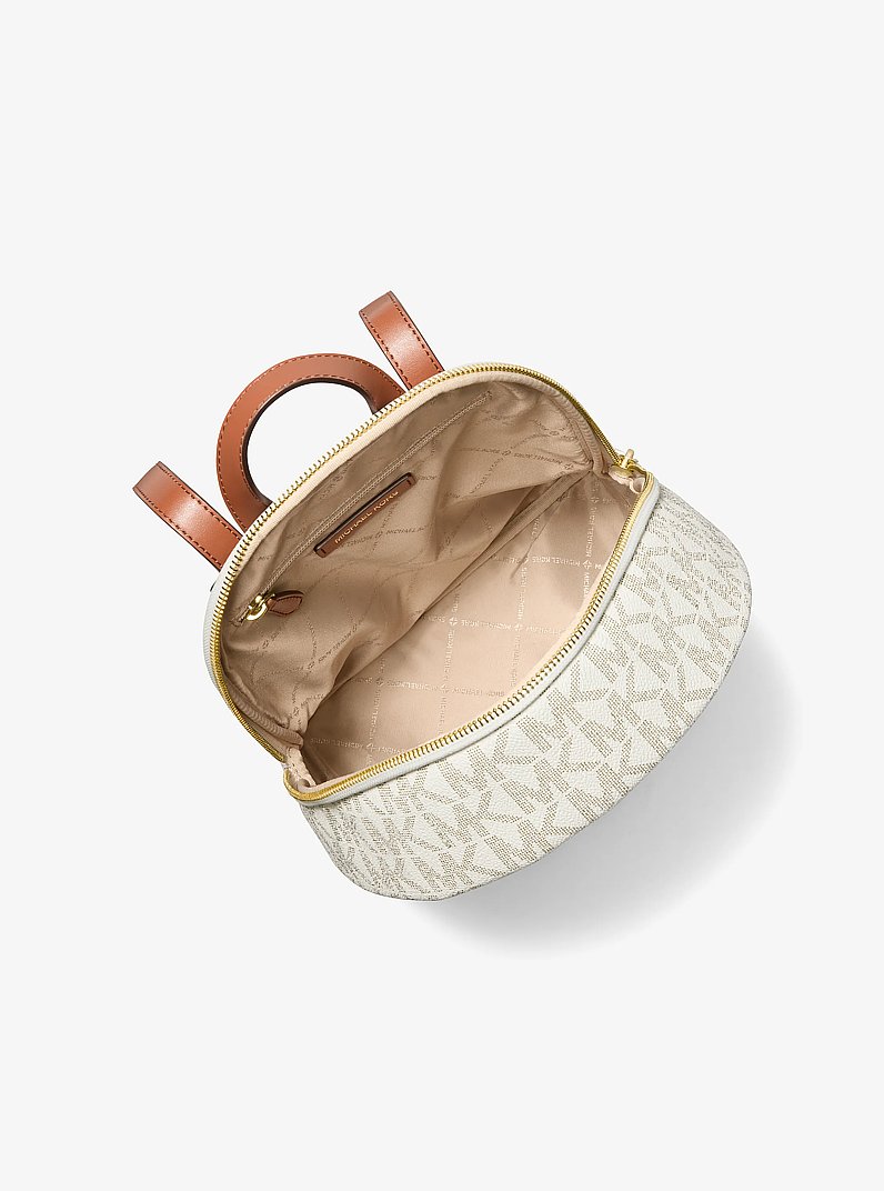 Erin Medium Signature Logo Backpack in VANILLA/LUGGAGE | Michael Kors