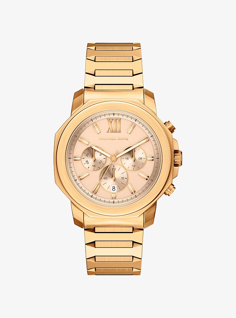 Oversized Prescott Gold-Tone Watch in GOLD | Michael Kors