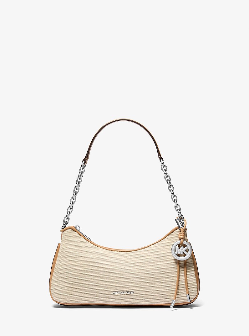 Pochette Nolita mediano de lona de mezcla de algod&oacute;n con cadena in CACAHUETE | Michael Kors