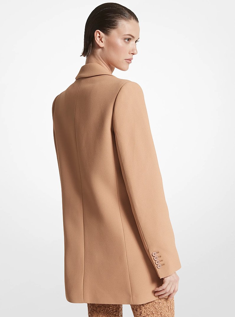Blazer tipo boyfriend de crep&eacute; texturizado doble in TOSTADO SUAVE | Michael Kors