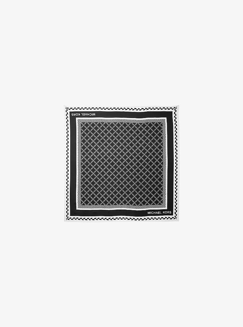 Empire Logo Silk Scarf in BLACK | Michael Kors
