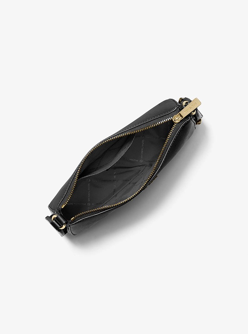 Bolsa cruzada Jet Set de piel Saffiano con estuche para Apple Airpods Pro in NEGRO | Michael Kors