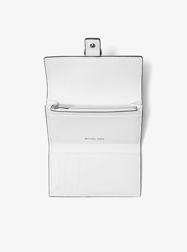 Nolita Medium Pebbled Leather Tri-Fold Wallet in OPTIC WHITE | Michael Kors