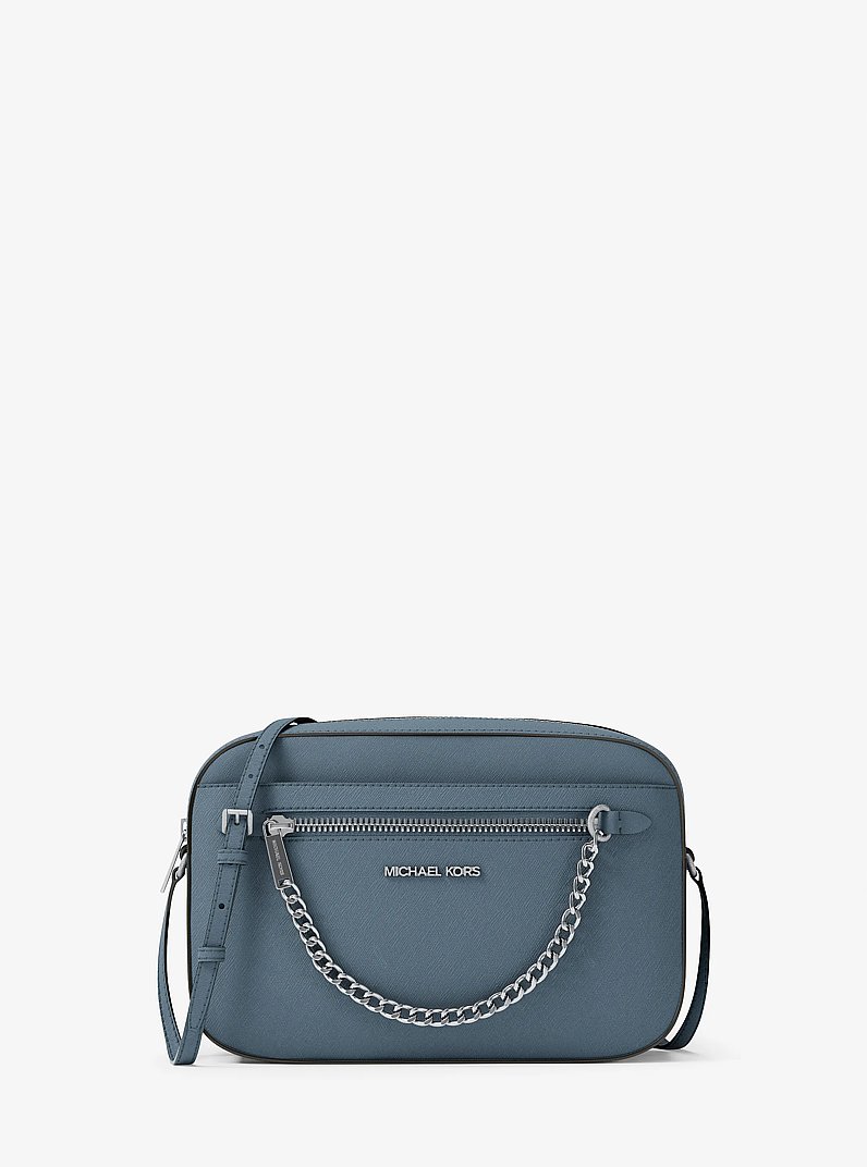 Jet Set Large Saffiano Leather Crossbody Bag in CORNFLOWER | Michael Kors