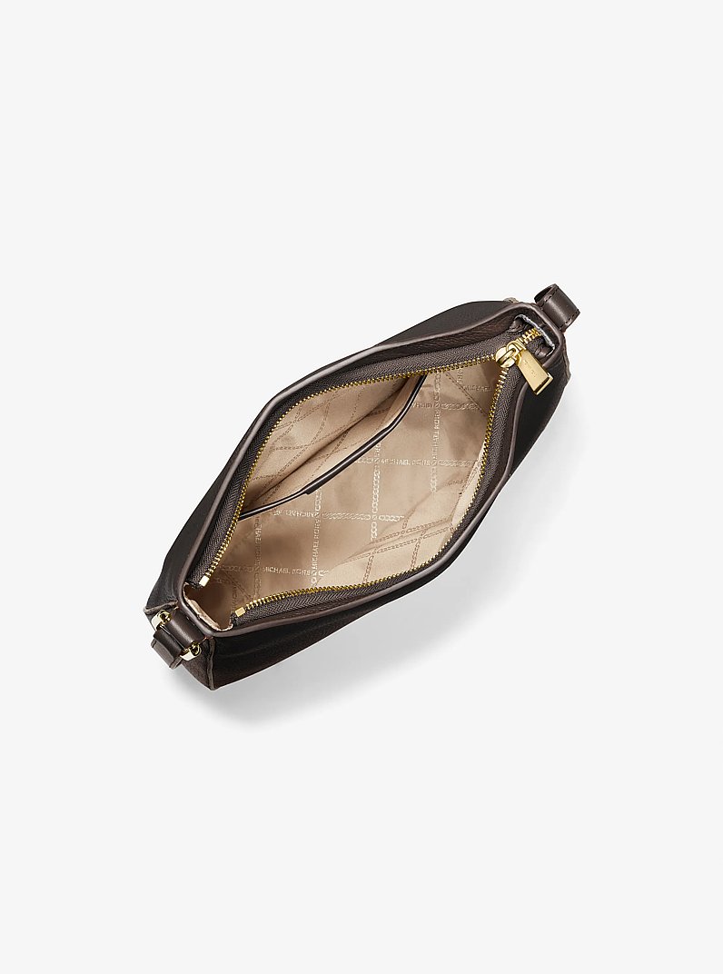 Kensington Large Pebbled Leather Crossbody Bag in CHOCOLATE - Sale