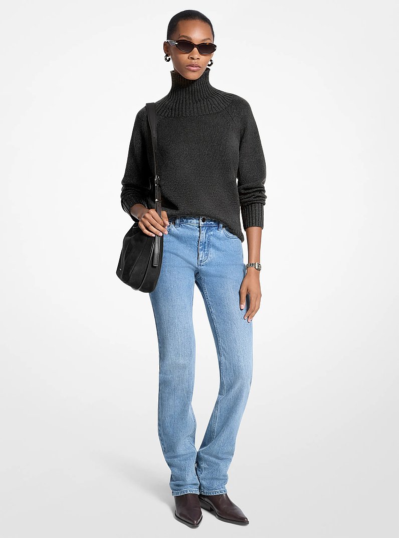 Pullover dolcevita in lana in NERO | Michael Kors