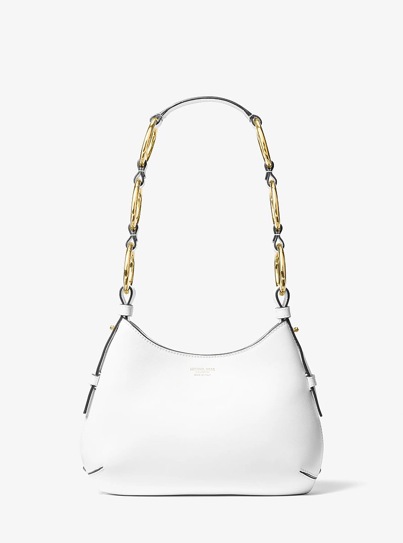Bardot Mini Leather Hobo Shoulder Bag in OPTIC WHITE | Michael Kors