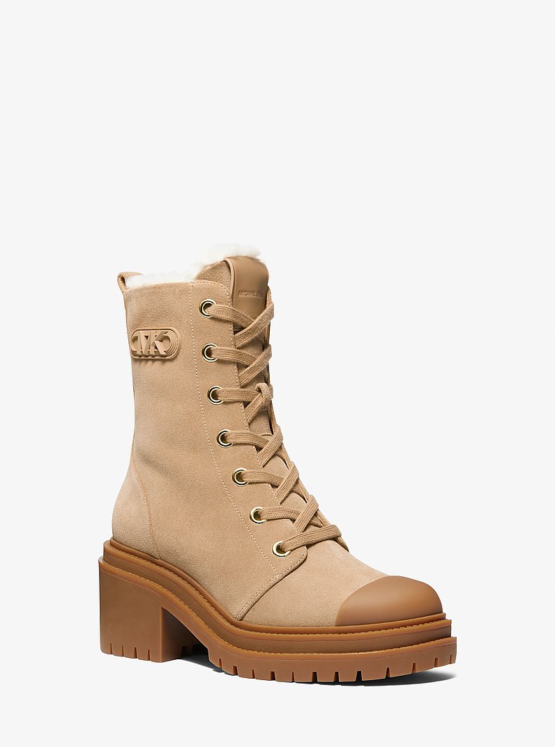 Hanley Suede Combat Boot in CAMEL | Michael Kors