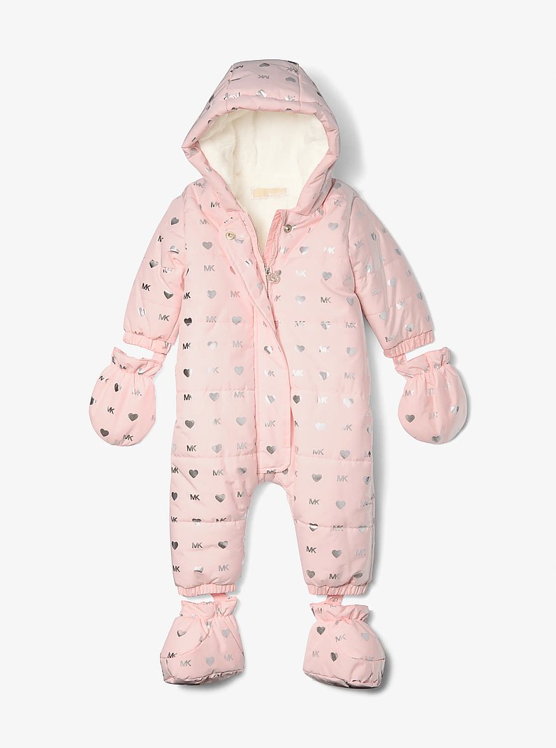 Metallic Logo Snowsuit in PALE PINK | Michael Kors