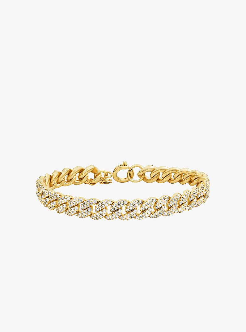 Pav&eacute; Curb-Link Chain Bracelet
