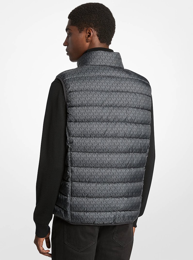 Gilet r&eacute;versible Abbou &agrave; logo Signature in NOIR | Michael Kors