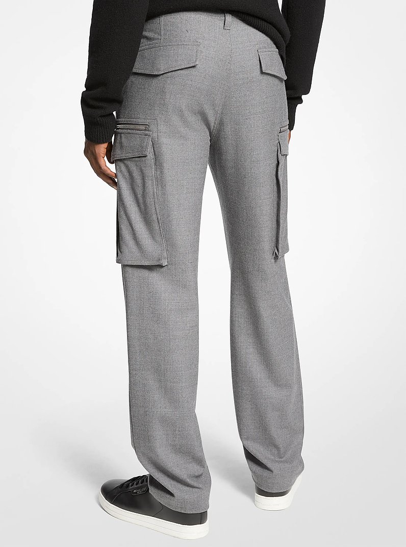 Pantalones cargo de lana el&aacute;stica in CENIZA | Michael Kors
