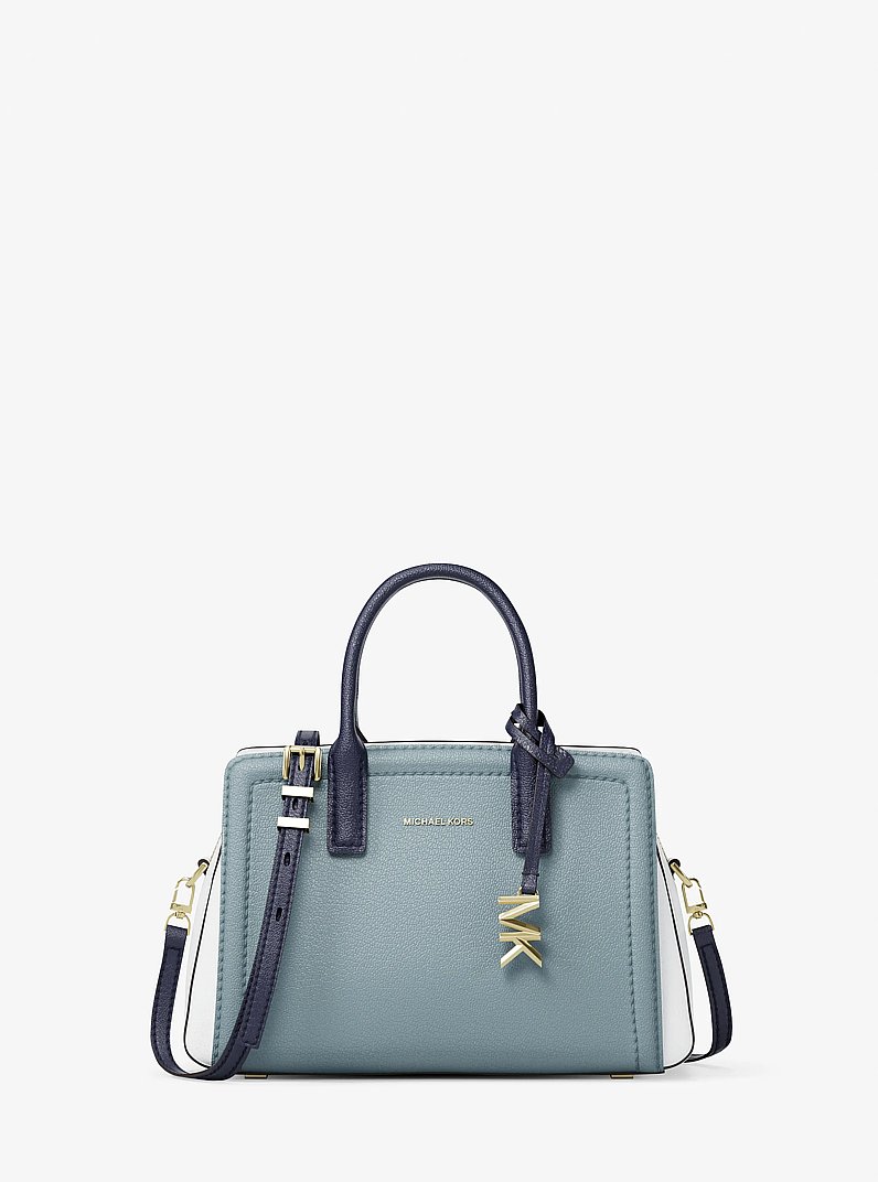 Tr&egrave;s petit sac &agrave; bandouli&egrave;re Laila en cuir &agrave; couleurs contrast&eacute;es in CHAMBRAY MULTI | Michael Kors