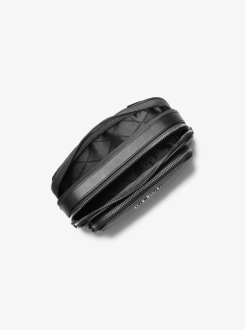 Hudson Small Pebbled Leather Sling Pack in BLACK | Michael Kors