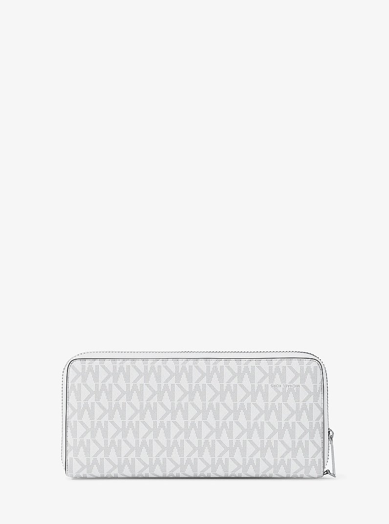 Jet Set Large Signature Logo Continental Wallet in OPTIC WHITE | Michael Kors
