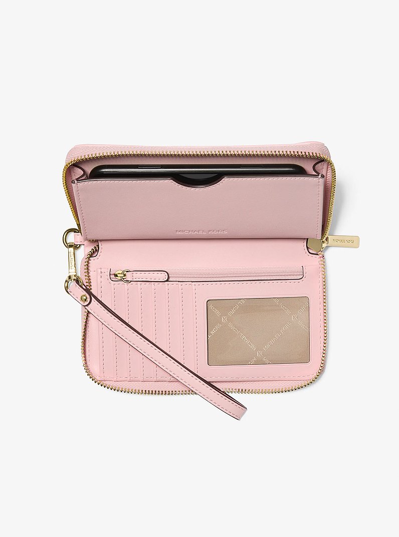 Jet Set Large Heart Embroidered Smartphone Wristlet in POWDER BLUSH | Michael Kors