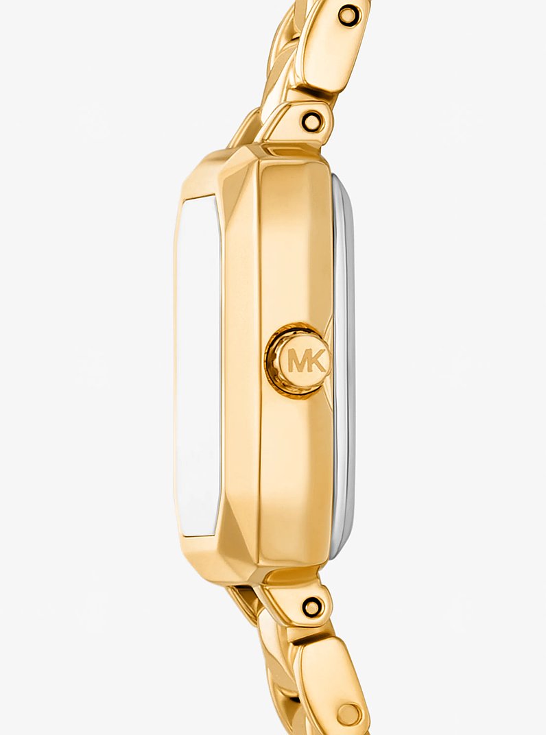 Micro Alane Pav&eacute; Gold-Tone Watch in GOLD | Michael Kors