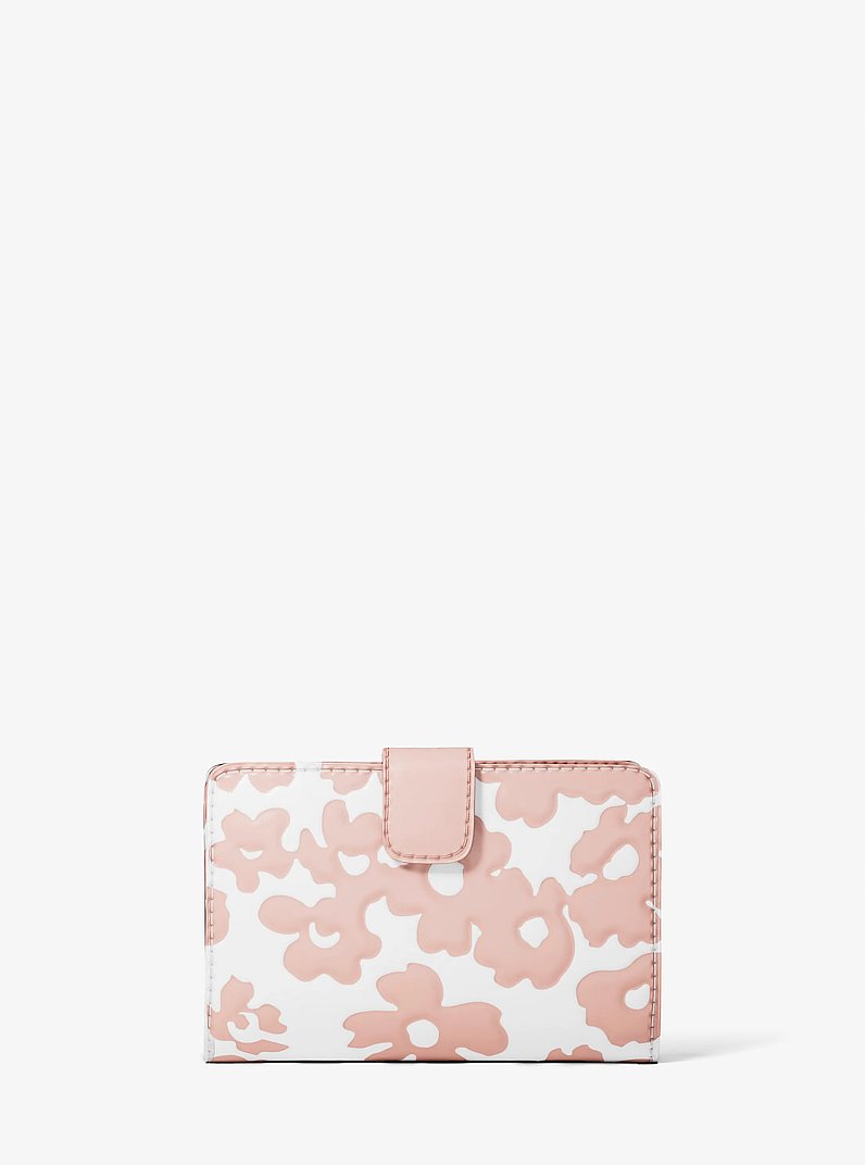Jet Set Medium Floral Print Bi-Fold Wallet in POWDER BLUSH | Michael Kors