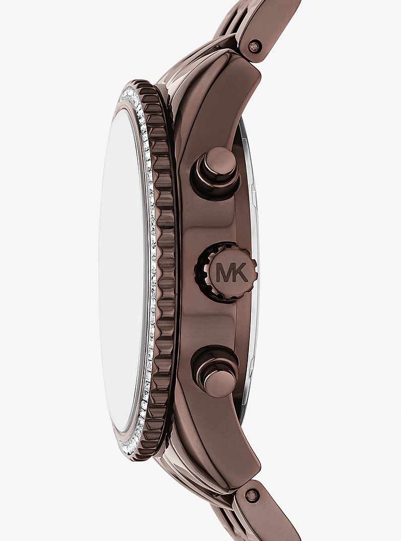 Mini Bryant Pav&eacute; Brown-Tone Watch in CHOCOLATE | Michael Kors