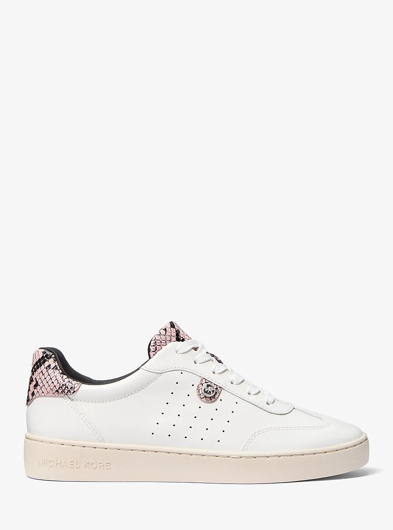 Scotty Snake Embossed Leather Sneaker in SMOKEY ROSE | Michael Kors