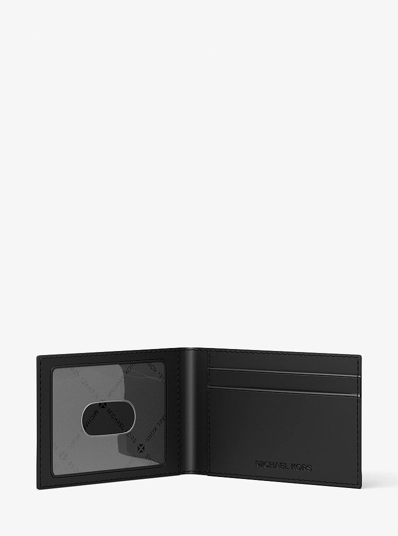 Cooper Logo Debossed Billfold Wallet With Passcase in BLACK | Michael Kors