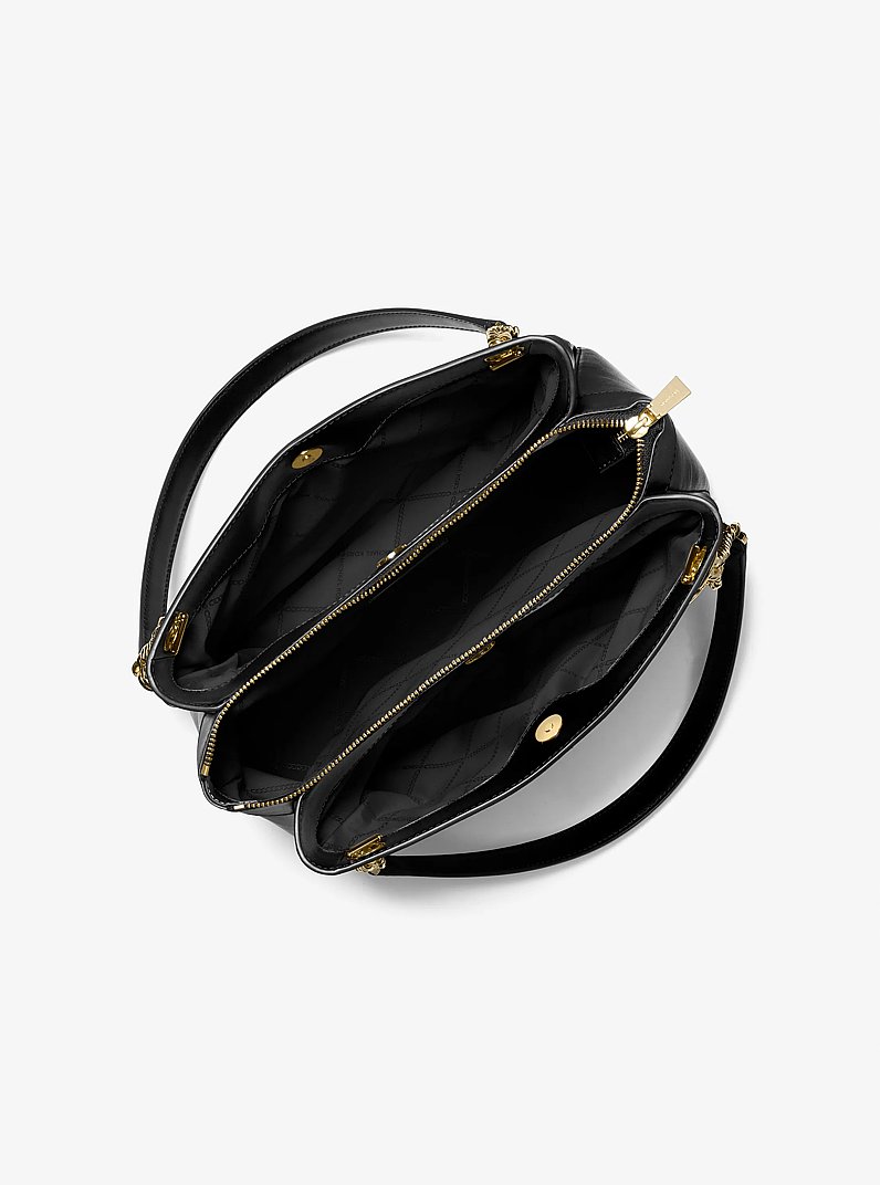 Bolso de mano Susan mediano acolchado de cuero in NEGRO | Michael Kors
