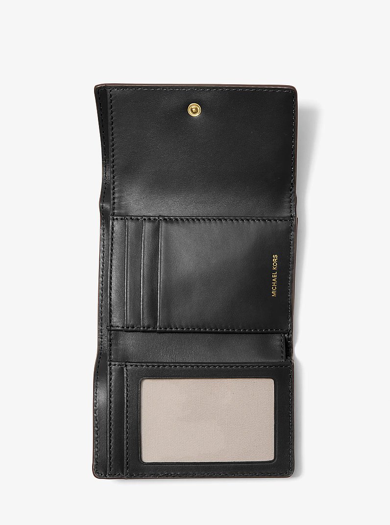 Bryant Medium Pebbled Leather Wallet in BLACK | Michael Kors