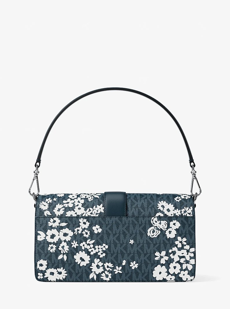 Greenwich Medium Printed Signature Logo Convertible Shoulder Bag in ADMIRAL | Michael Kors