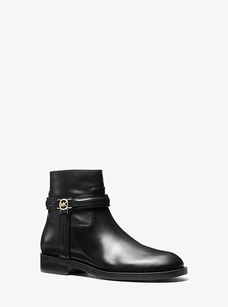 Mindy Leather Boot in BLACK | Michael Kors