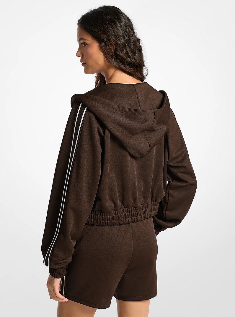 Piqu&eacute; Contrast Zip-Up Track Jacket